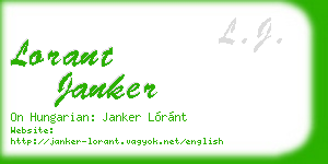 lorant janker business card