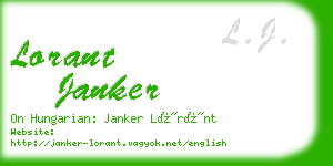 lorant janker business card